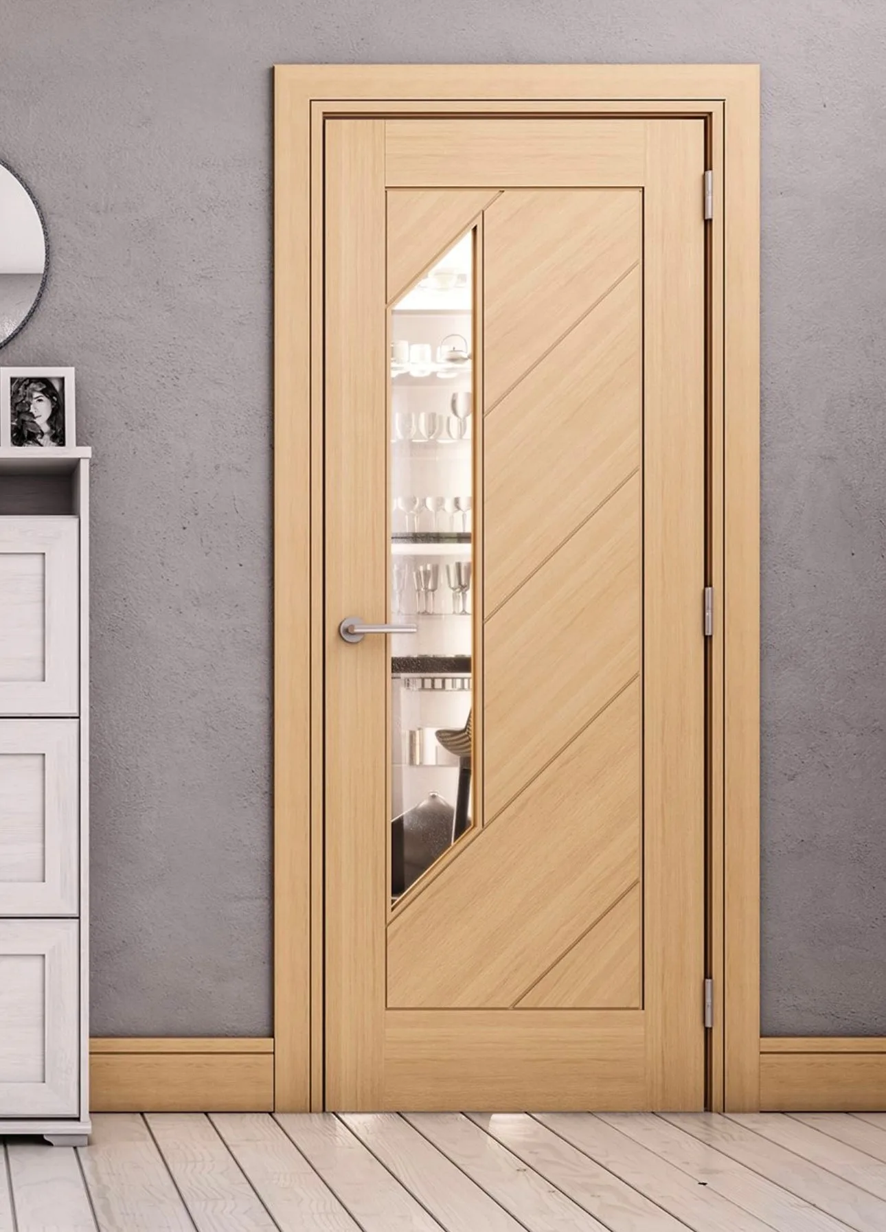 Contemporary oak veneer internal doors